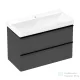Hansgrohe XELU Q 98x47,5 cm-es mosdó és 2 fiókos alsószekrény kombináció, matt gyémántszürke/matt fekete 54384670