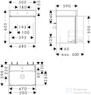 Hansgrohe XILESA E 48x38 cm-es, 1 fiókos alsó szekrény Xanuia Q mosdóval, matt fehér 54395700
