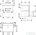 Hansgrohe XILESA E 58x47 cm-es, 2 fiókos alsó szekrény Xanuia Q mosdóval, matt fehér 54396700