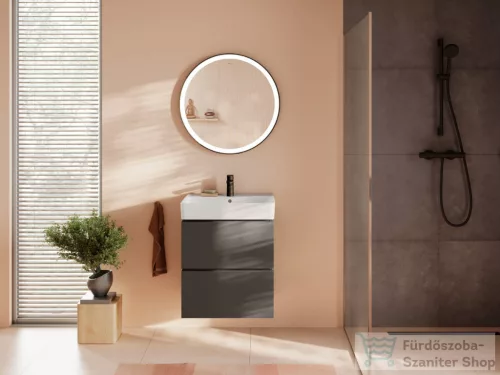 Hansgrohe XILESA E 58x47 cm-es, 2 fiókos alsó szekrény Xanuia Q mosdóval, matt palaszürke 54396760