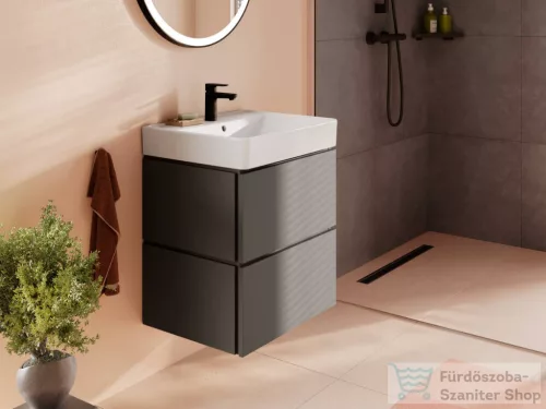 Hansgrohe XILESA E 58x47 cm-es, 2 fiókos alsó szekrény Xanuia Q mosdóval, matt palaszürke 54396760