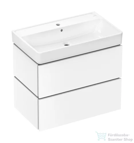 Hansgrohe XILESA E 78x47 cm-es, 2 fiókos alsó szekrény Xanuia Q mosdóval, matt fehér 54397700