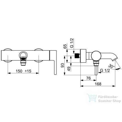 Hansa Hansavantis Style kádtöltő csaptelep zuhanyszett nélkül,króm 54442207
