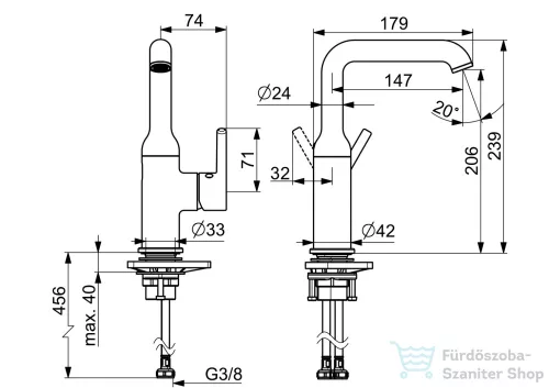 Hansa Hansavantis Style mosdó csaptelep leeresztő nélkül,króm 54552207