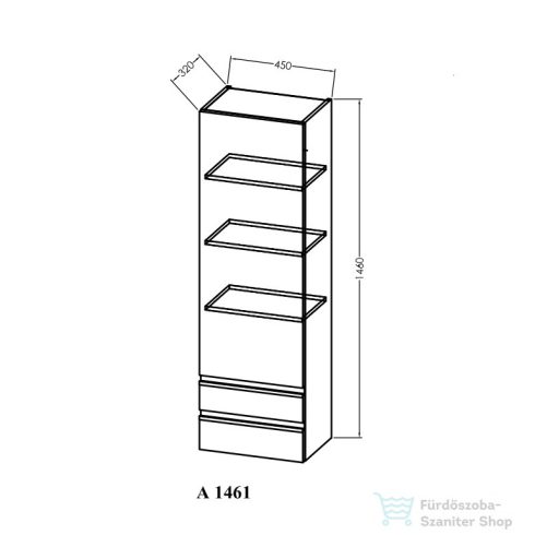 Kolpa San Alexis 1461 kiegészítő szekrény, nyers fa 547270