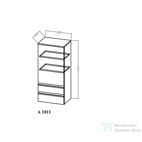 Kolpa San Alexis 1011 kiegészítő szekrény, sötét betonszürke 547320