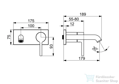 Hansa Hansavantis falsík alatti mosdó csaptelep belső egység nélkül,króm 54802107