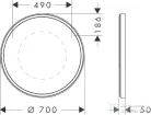 Hansgrohe Xarita S 70 cm-es tükör LED világítással és IR érzékelővel,matt fehér 54991700