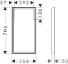 Hansgrohe Xarita E 36,6x70,2 cm-es tükör LED világítással és IR érzékelővel,matt fehér 54999700