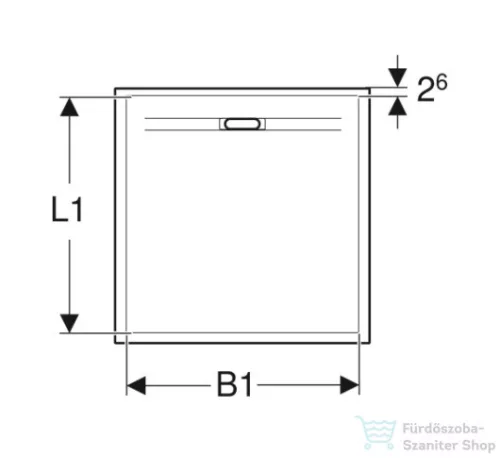 Geberit SESTRA 90x90 cm-es szögletes zuhanytálca, grafit 550.270.00.2