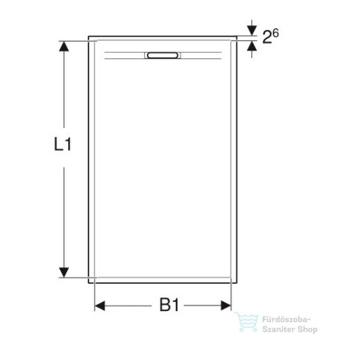 Geberit SESTRA 90x100 cm-es szögletes zuhanytálca, grafit 550.273.00.2