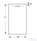 Geberit SESTRA 80x120 cm-es szögletes zuhanytálca, grafit 550.274.00.2