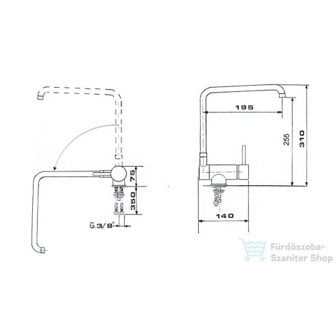 Sapho Rhapsody dönthető mosogató csaptelep, króm 5507S