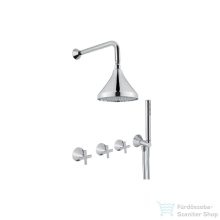   Bugnatese Orion falsík alatti komplett zuhanyrendszer 20 cm-es esőztetővel,belső egységgel,zuhanyszettel,króm 5527CR
