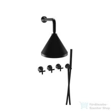   Bugnatese Orion falsík alatti komplett zuhanyrendszer 20 cm-es esőztetővel,belső egységgel,zuhanyszettel,matt fekete 5527NE