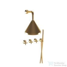   Bugnatese Orion falsík alatti komplett zuhanyrendszer 20 cm-es esőztetővel,belső egységgel,zuhanyszettel,szálcsiszolt arany 5527OS