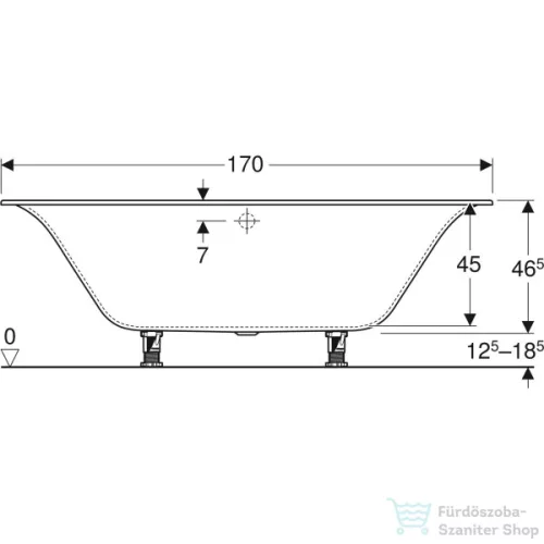 Geberit SOANA DUO 170x75 cm-es acryl kád lábbal,fehér 554.003.01.1