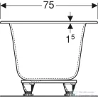 Geberit SOANA DUO 170x75 cm-es acryl kád lábbal,fehér 554.003.01.1