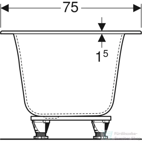 Geberit SOANA DUO 170x75 cm-es acryl kád lábbal,fehér 554.003.01.1