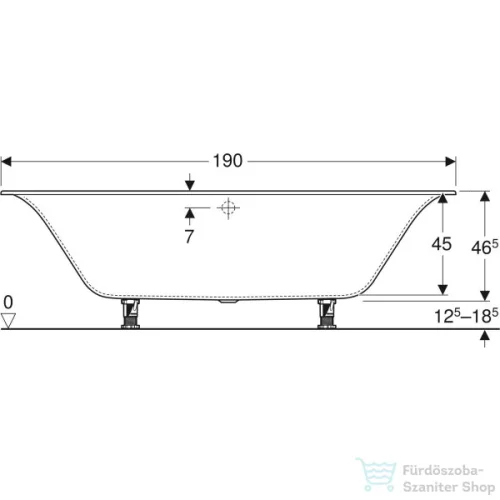 Geberit SOANA DUO 190x90 cm-es acryl kád lábbal,fehér 554.005.01.1