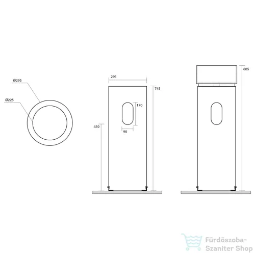 SAPHO KERASAN OKE pultra helyezhető kerámiamosdó, falraszerelhető lábbal, 30x80,5cm, matt zöld (554011-1)