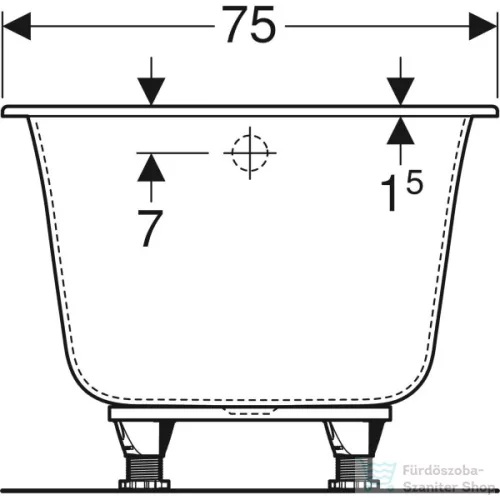 Geberit SOANA 170x75 cm-es acryl kád lábbal,554.014.01.1