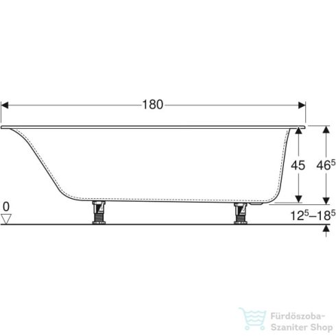 Geberit SOANA 180x80 cm-es acryl kád lábbal,554.015.01.1