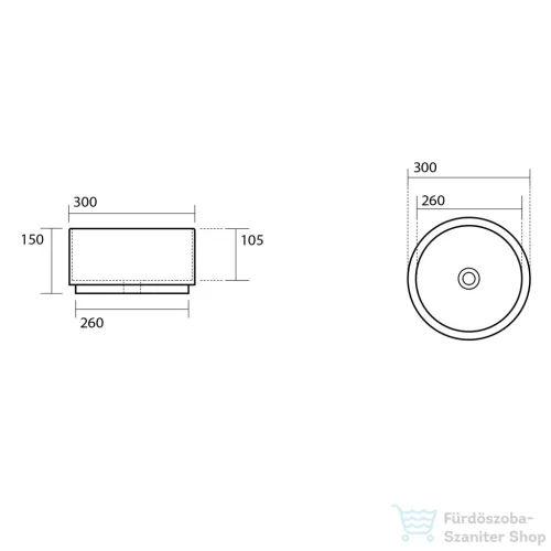 Sapho KERASAN OKE pultra helyezhető kerámiamosdó, átm.:30cm, matt fekete (554031)