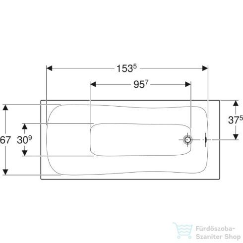 Geberit SELNOVA 170x75 cm-es acryl kád lábbal,554.285.01.1