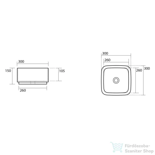 Sapho KERASAN HAKO pultra helyezhető kerámiamosdó, 30x30cm, matt zöld (554311)