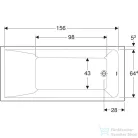Geberit SELNOVA SQUARE 170x75 cm-es acryl kád lábbal,554.385.01.1