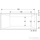 Geberit SELNOVA SQUARE 180x80 cm-es acryl kád lábbal,554.386.01.1