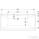 Geberit SELNOVA SQUARE DUO 180x80 cm-es acryl kád lábbal,554.387.01.1