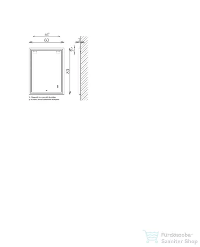 TBoss Floating Mirror Delia 60*80 tükör LED világítással 556101