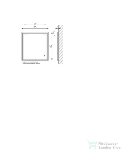 TBoss Floating Mirror Delia 75*80 tükör LED világítással 557101