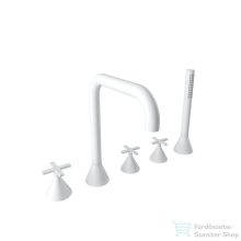   Bugnatese ORION 5 üléses kádtöltő csaptelep zuhanyszettel,matt fehér 5580BI