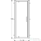 Geberit GEO 76x190 cm-es nyílóajtó Reflex vízlepergető réteggel,Ezüst+átlátszó 560.105.00.2