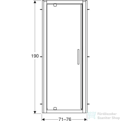 Geberit GEO 76x190 cm-es nyílóajtó Reflex vízlepergető réteggel,Ezüst+átlátszó 560.105.00.2