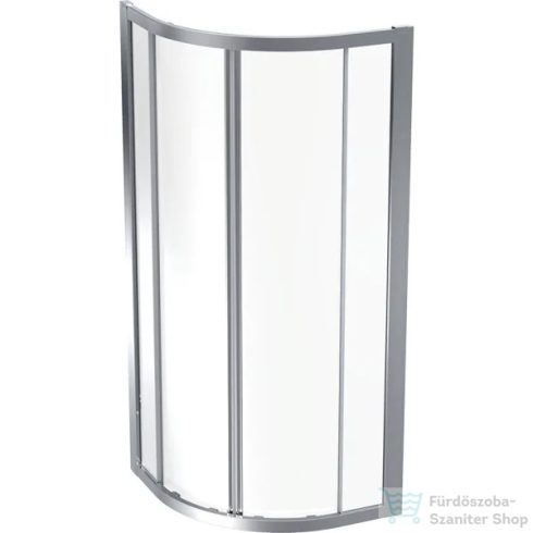 Geberit GEO 80x80x190 cm-es tolóajtós íves zuhanykabin átlátszó üveggel,ezüstözött 560.111.00.2