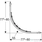 Geberit GEO 80x80x190 cm-es tolóajtós íves zuhanykabin átlátszó üveggel,ezüstözött 560.111.00.2