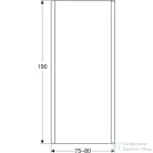 Geberit GEO 80x190 cm-es oldalfal Geo zuhanyajtóhoz átlátszó üveggel,ezüstözött kerettel,Reflex vízlepergető réteggel,560.117.00.2