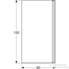 Geberit GEO 80x150 cm-es kádparaván Reflex vízlepergető réteggel,ezüst/átlátszó 560.118.00.2
