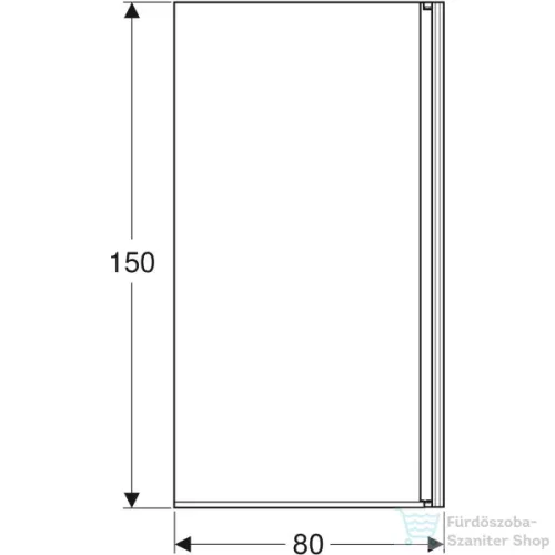 Geberit GEO 80x150 cm-es kádparaván Reflex vízlepergető réteggel,ezüst/átlátszó 560.118.00.2