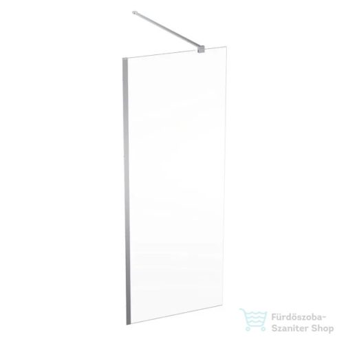 Geberit GEO 80x200 cm-es Walk-In zuhanyfal átlátszó üveggel,ezüstözött profillal,Reflex vízlepergető réteggel,560.119.00.2