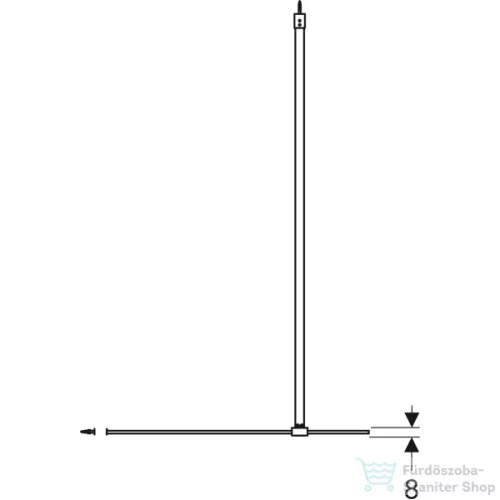 Geberit GEO 80x200 cm-es Walk-In zuhanyfal átlátszó üveggel,ezüstözött profillal,Reflex vízlepergető réteggel,560.119.00.2