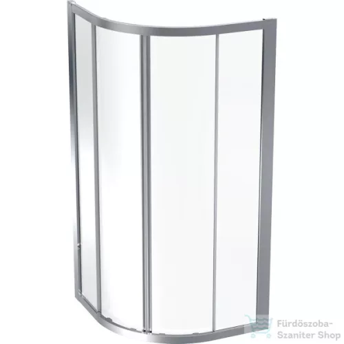 Geberit GEO 90x90x190 cm-es tolóajtós íves zuhanykabin átlátszó üveggel,ezüstözött 560.121.00.2