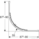 Geberit GEO 90x90x190 cm-es tolóajtós íves zuhanykabin átlátszó üveggel,ezüstözött 560.121.00.2