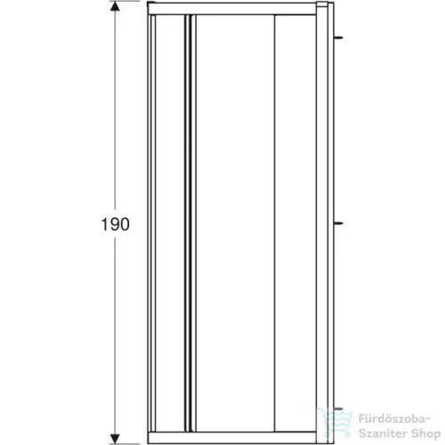 Geberit GEO 90x90x190 cm-es tolóajtós íves zuhanykabin átlátszó üveggel,ezüstözött 560.121.00.2