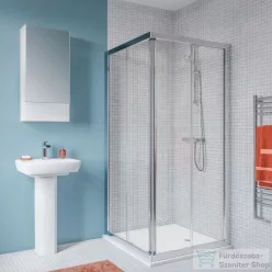   Geberit GEO 90x90x190 cm-es szögletes tolóajtós zuhanykabin átlátszó üveggel,Reflex vízlepergető réteggel,ezüst profillal 560.122.00.2