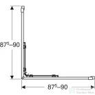 Geberit GEO 90x90x190 cm-es szögletes tolóajtós zuhanykabin átlátszó üveggel,Reflex vízlepergető réteggel,ezüst profillal 560.122.00.2